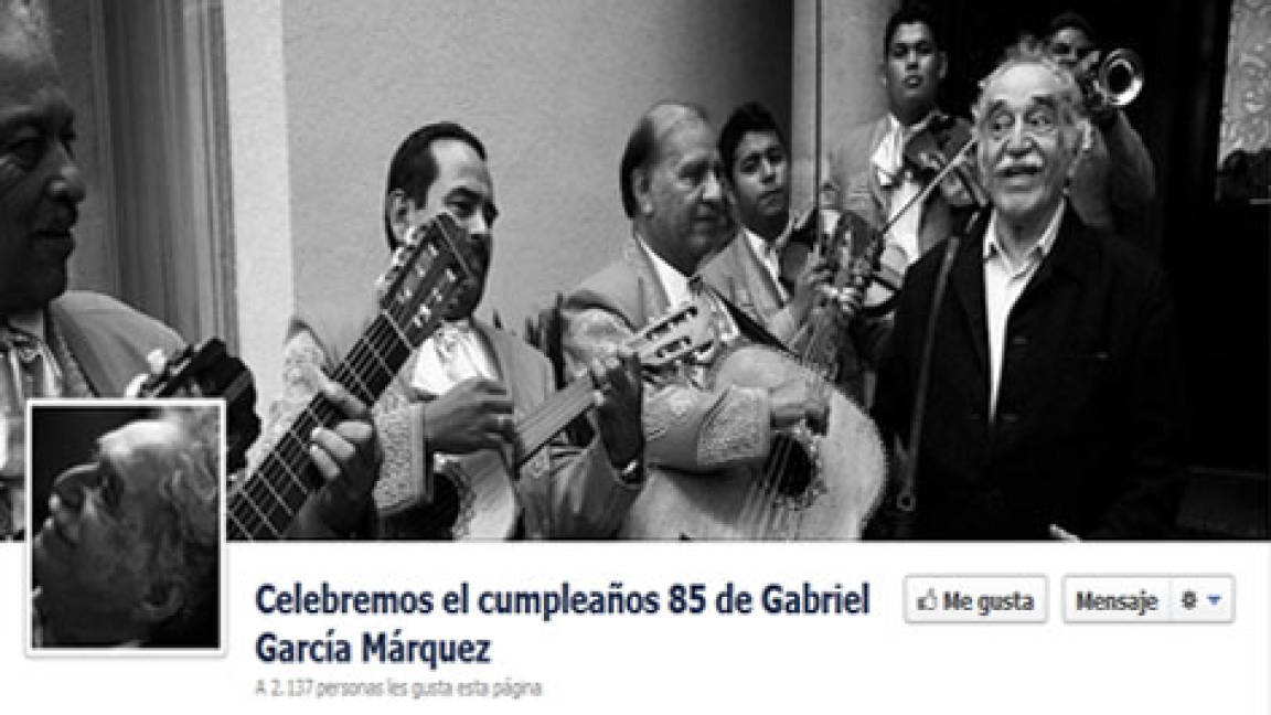 Celebran cumpleaños de García Márquez con página en Facebook