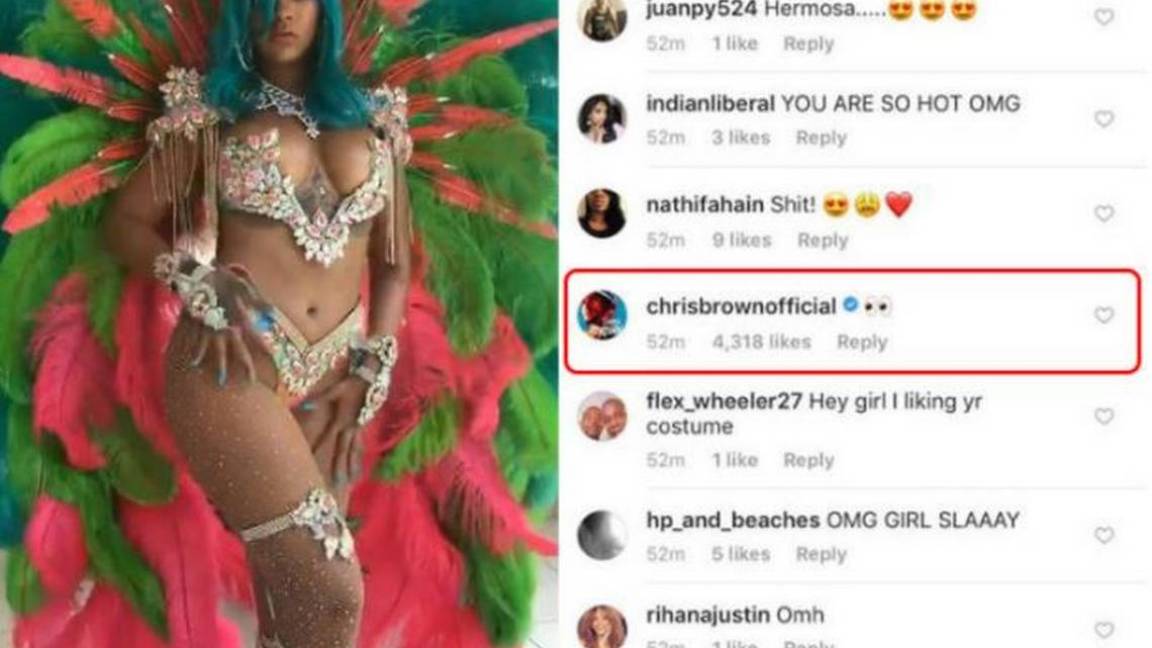 Chris Brown comentó la sensual foto de Rihanna y es atacado