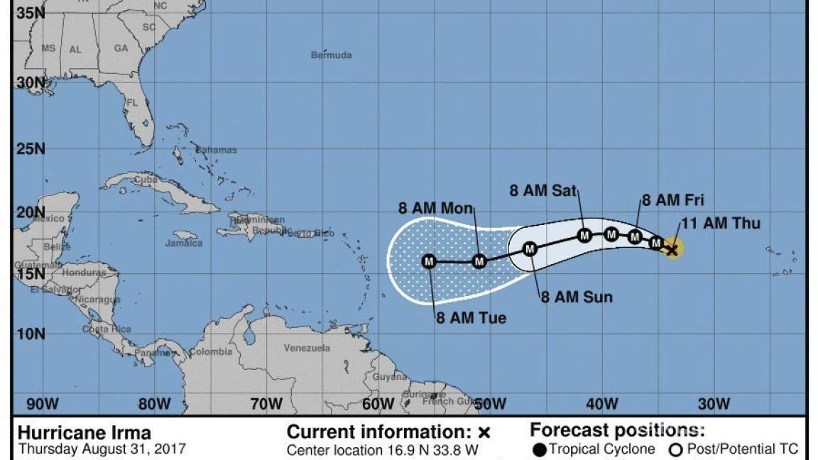El huracán Irma sube a categoría 3 en su camino hacia el Caribe