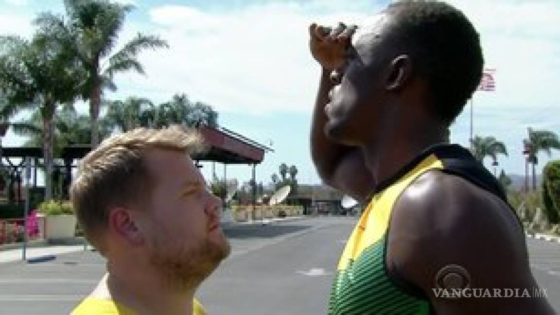 James Corden y Owen Wilson se enfrentan a Usain Bolt