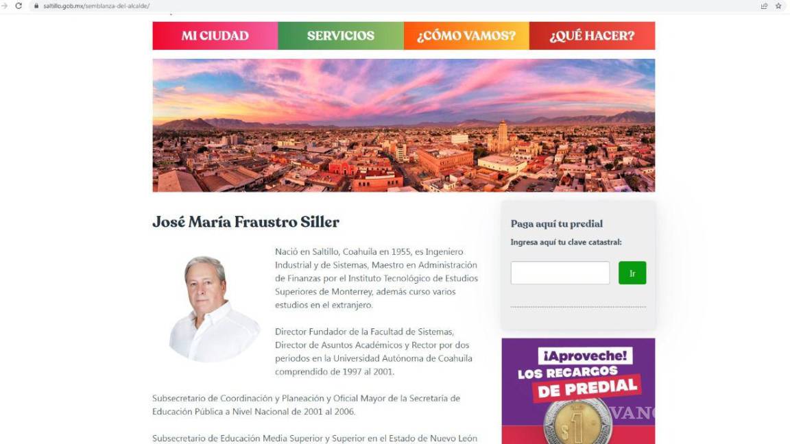 Renueva Municipio de Saltillo su sitio web; mejora y facilita servicio