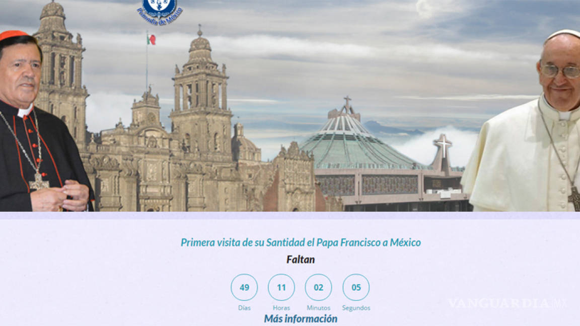 Arquidiócesis de México coloca reloj en cuenta regresiva para visita del Papa