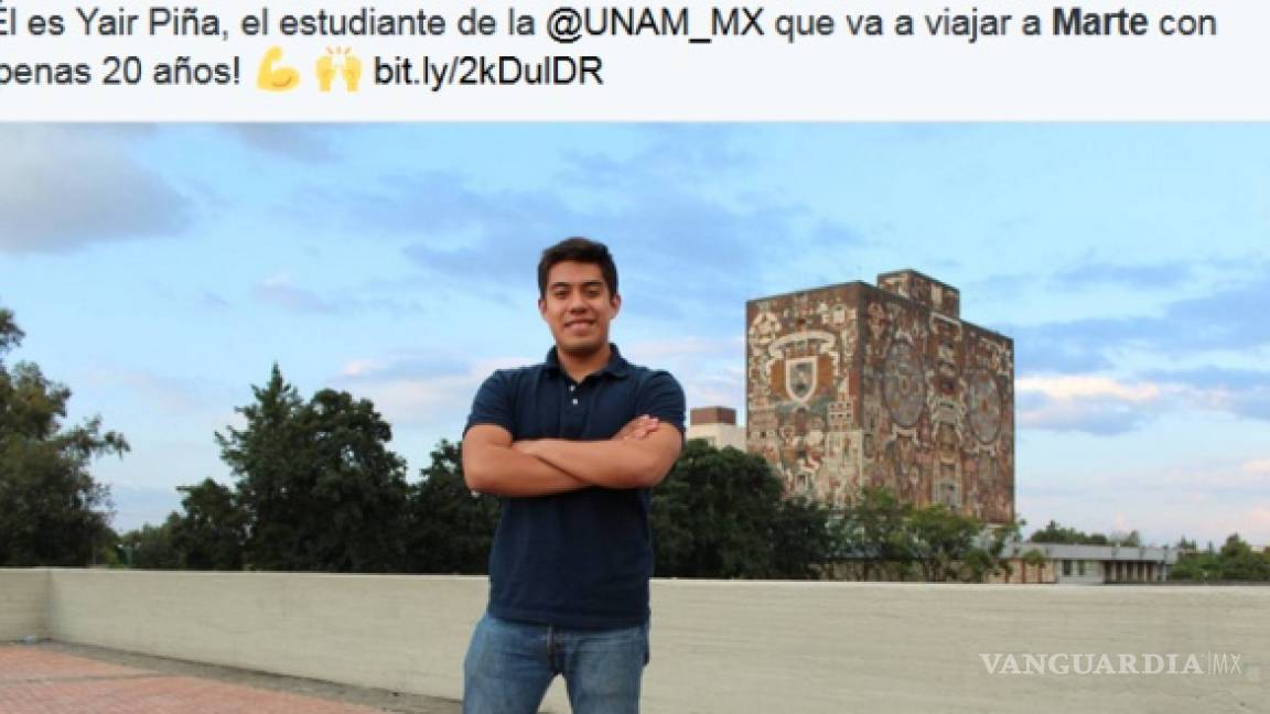 Se hace viral foto de estudiante de la UNAM que viajará hacia el Planeta Rojo