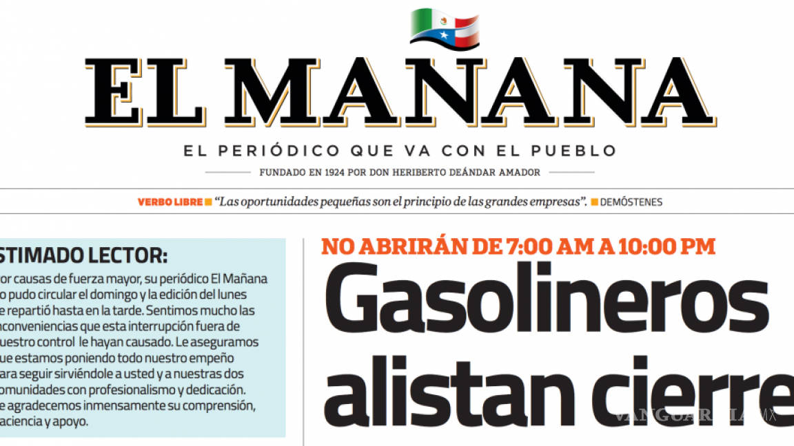 Diario El Mañana de Nuevo Laredo dejó de circular dos días por amenazas