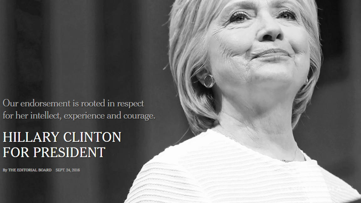 New York Times apoya a Hillary Clinton