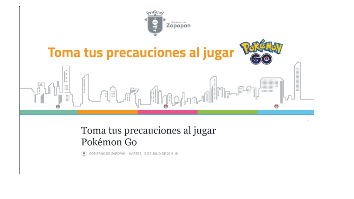 'Toma tus precauciones al jugar Pokémon GO': Gobierno de Zapopan
