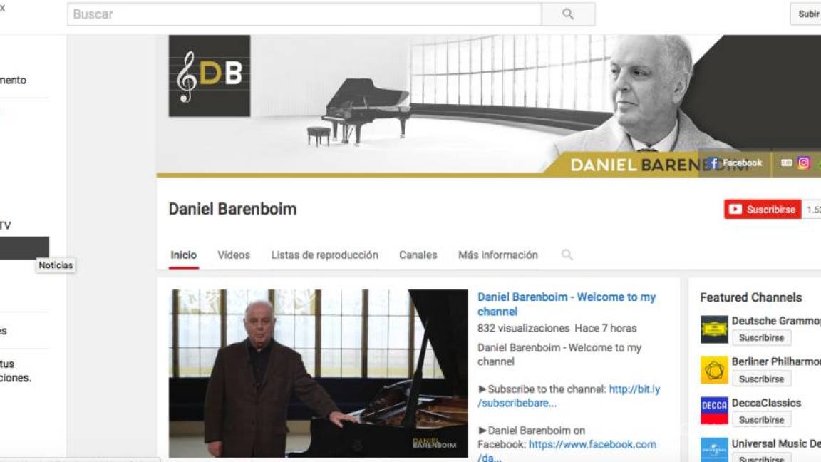 Abre Barenboim su propio canal de Youtube para llegar a los jóvenes