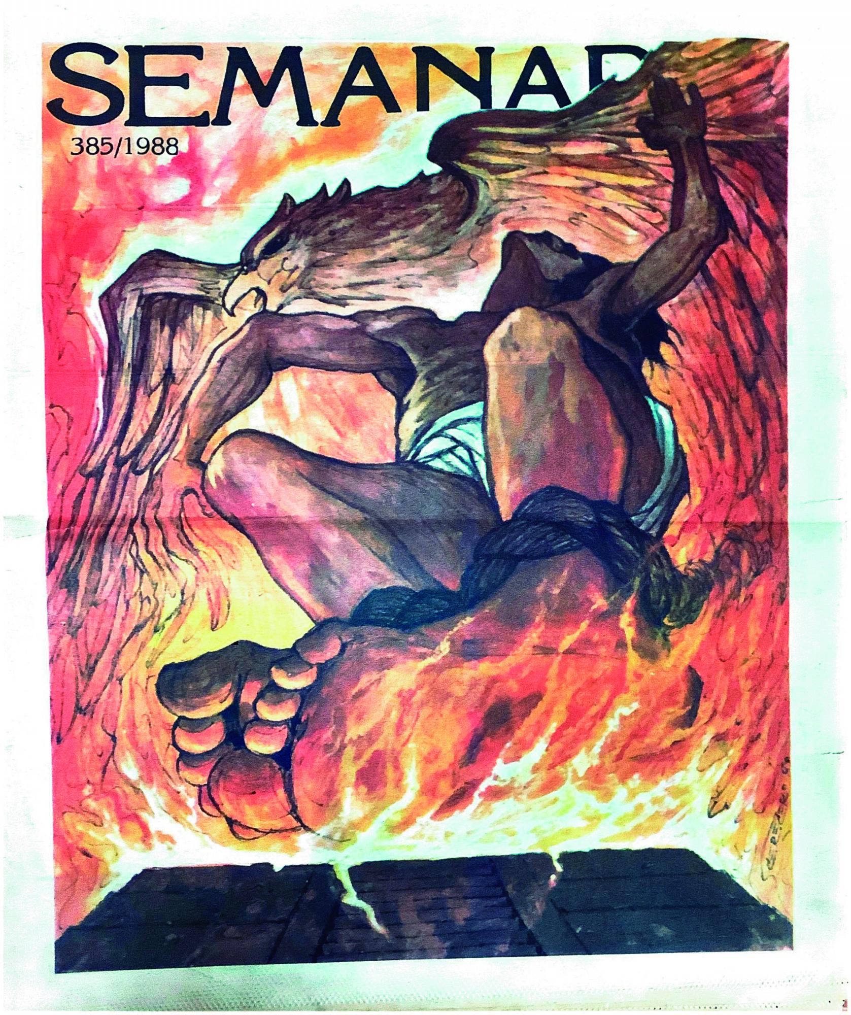$!El particular y potente estilo de Cerecero ilustró las portadas de Semanario durante los 80’s y 90’s.