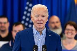El presidente estadounidense, Joe Biden, pide triplicar los aranceles a las importaciones de acero chinas mientras habla en la sede del United Steel Workers en Pittsburgh, Pensilvania.
