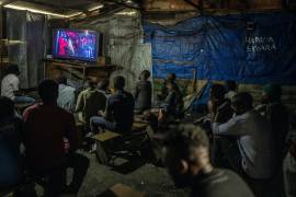 Una “sala de cine” en Goma, República Democrática del Congo, el 31 de agosto de 2023. El cine ha funcionado durante más horas desde que comenzó a comprar energía a Nuru.