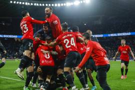 Los jugadores del Mallorca gritaron eufóricos por lograr su pase a la Final de la Copa del Rey, en penales, y ante la Real Sociedad.