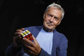 El profesor Ernő Rubik, inventor del cubo de Rubik en Nueva York el 18 de septiembre de 2018.