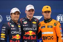 Checo Pérez como segundo, Verstappen en primero y Norris en tercero, lideran la parrilla de salida para el Gran Premio de Japón.