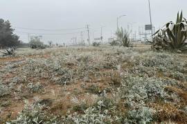 En Ramos Arizpe se confirmó la presencia de aguanieve en medio del frío invernal.