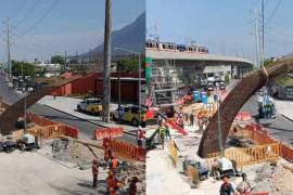 El percance se registró en las obras de construcción de la Línea 6 del Metro de Monterrey, sin que se reportaran personas lesionadas.