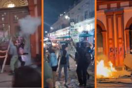 Se viralizaron videos sobre el uso de gas lacrimógeno para dispersar a las manifestantes durante la marcha del 8M en Colima.