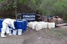 Los laboratorios clandestinos fueron asegurados en diversas localidades de Culicán y Cosalá, en Sinaloa, y Tamazula, en Durango