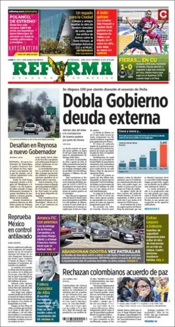 $!Titulares Prensa Nacional 03/10/2016
