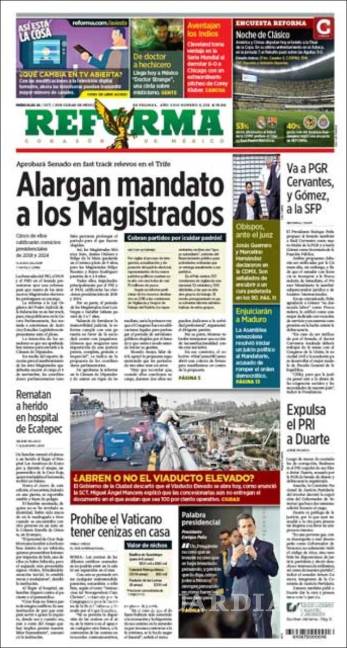 $!Titulares Prensa Nacional 26/10/2016