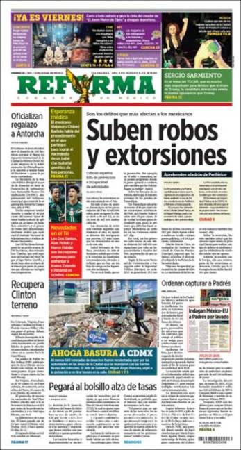 $!Titulares Prensa Nacional 30/09/2016