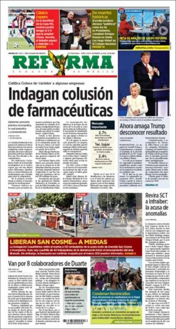 $!Titulares Prensa Nacional 20/10/2016