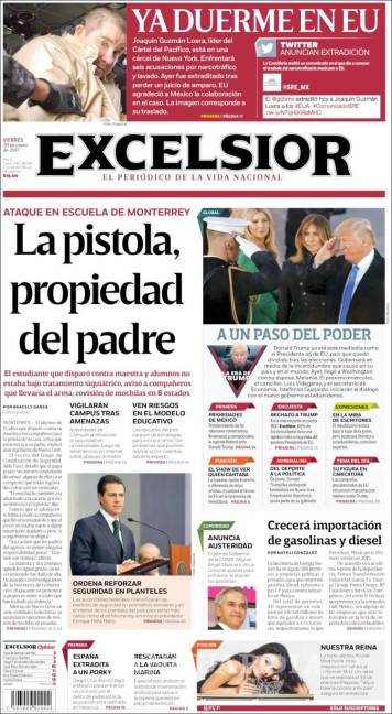 $!Titulares Prensa Nacional 20/01/2017