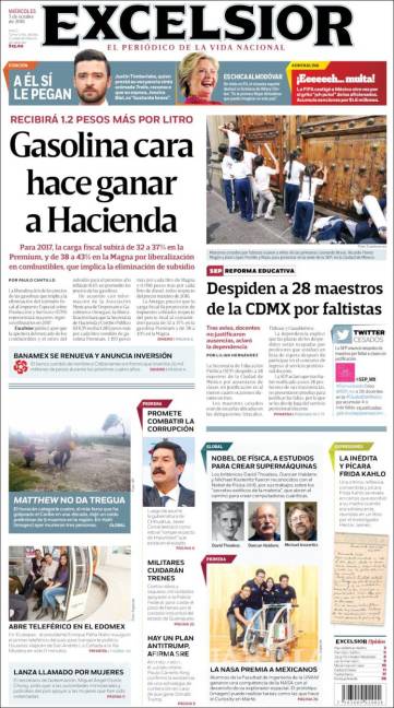 $!Titulares Prensa Nacional 05/10/2016