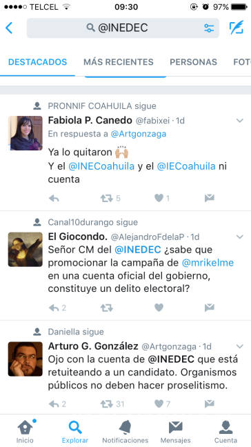 $!Twitter del INEDEC promueve a Riquelme y luego desaparece (También posteó porno gay)