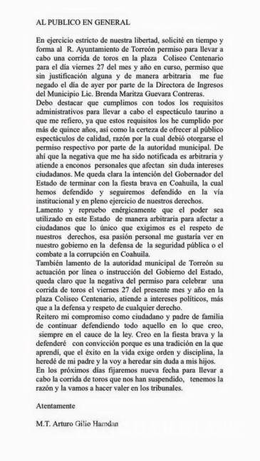 $!Suspenden la corrida del Coliseo Centenario de Torreón