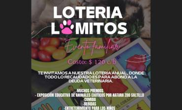 Fundación Lomitos invita a su lotería anual.