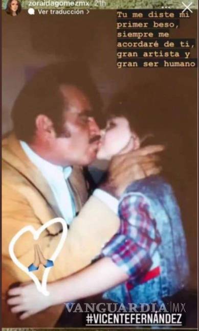 $!‘Me diste mi primer beso’... La polémica foto de Zoraida Gómez y Vicente Fernández cuando ella era niña