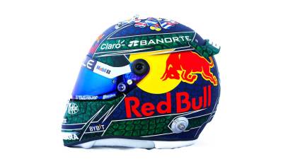 Este será el casco que utilizará Checo Pérez para su competencia en el Gran Premio de Miami.
