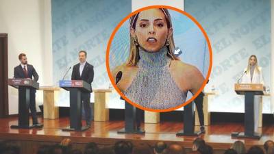 ¿Mariana Rodríguez usó apuntador en debate?; usuarios acusan a candidata de MC por supuestamente hacer trampa