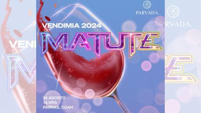 Matute será la estrella principal de la Vendimia Parvada 2024, después de que el próximo 25 de mayo se presente Carlos Rivera en el mismo lugar.