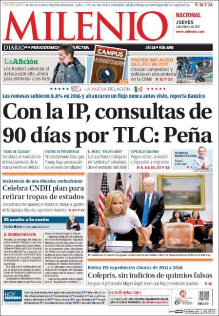 $!Titulares Prensa Nacional 02/02/2017