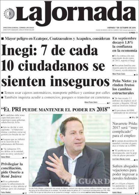 $!Titulares Prensa Nacional 07/10/2016