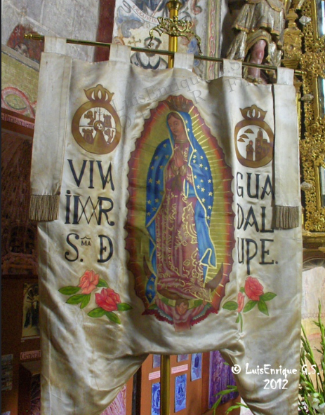 $!El estandarte de Miguel Hidalgo, con la imagen de la Virgen de Guadalupe.