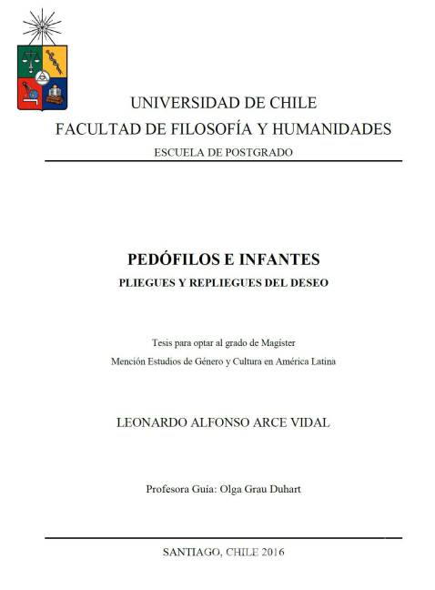$!Escándalo en Universidad de Chile por avalar tesis que normalizan la pedofilia