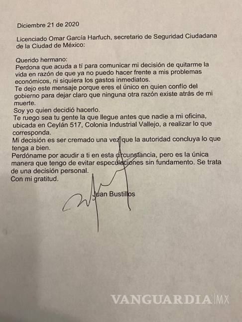 $!Se suicida el periodista Juan Ramón Bustillos en la CDMX; deja carta a Omar García Harfuch