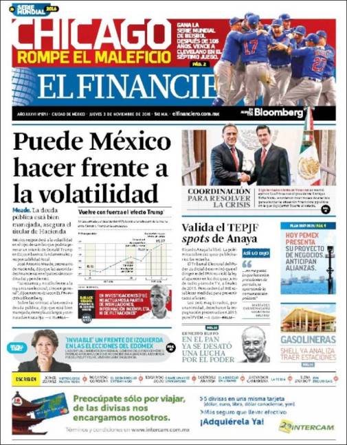 $!Titulares Prensa Nacional 03/11/2016