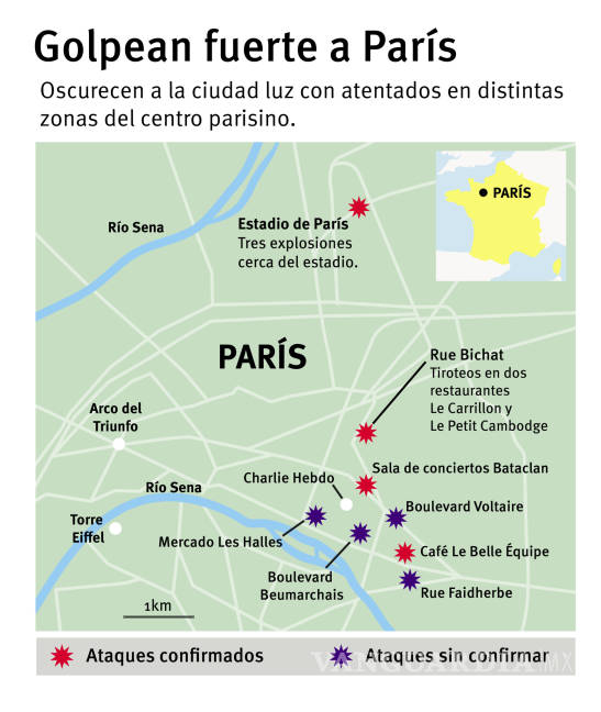 $!Aumenta a 129 muertos y 352 heridos por atentados en París