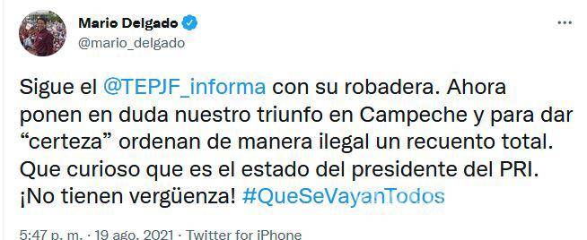 $!Reclama Morena a Tribunal Electoral; los acusa de robo por recuento en Campeche