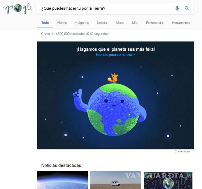 $!Google lanza un Doodle por el Día de la Tierra para reflexionar