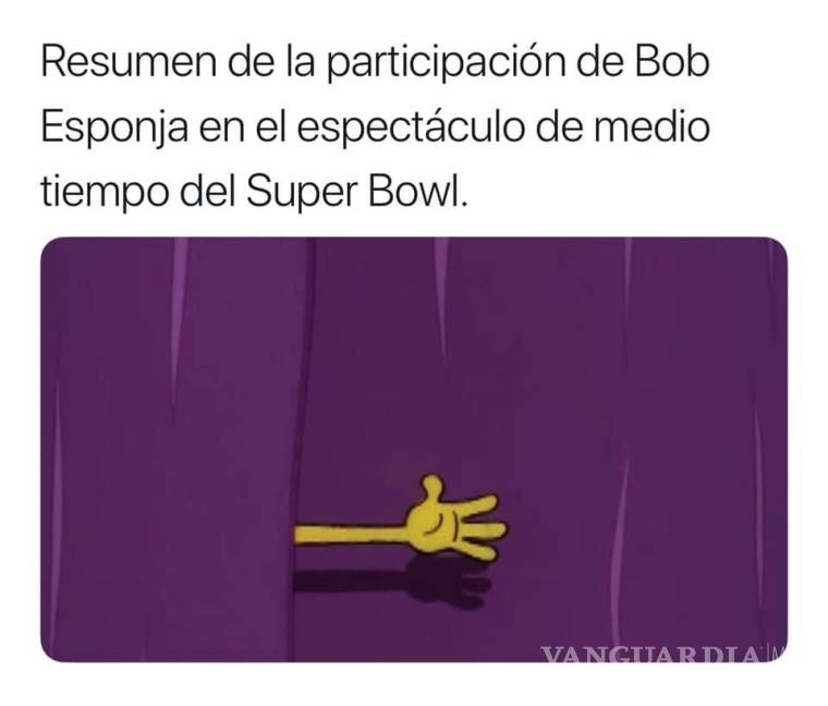 $!Ni 5 segundos duró Bob Esponja en el Súper Bowl... pero los memes no pararán
