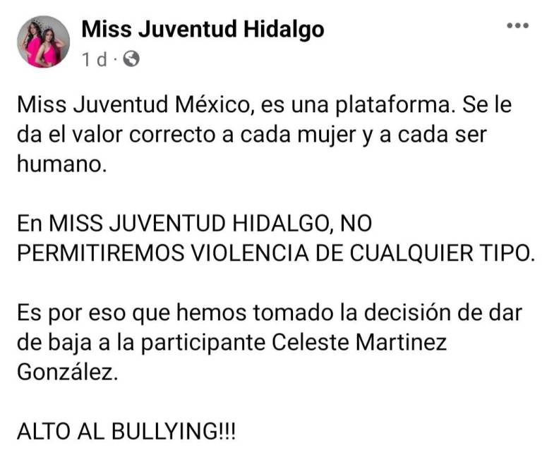 $!Por ‘ciberbullying’ descalifican a concursante de certamen de belleza en Hidalgo