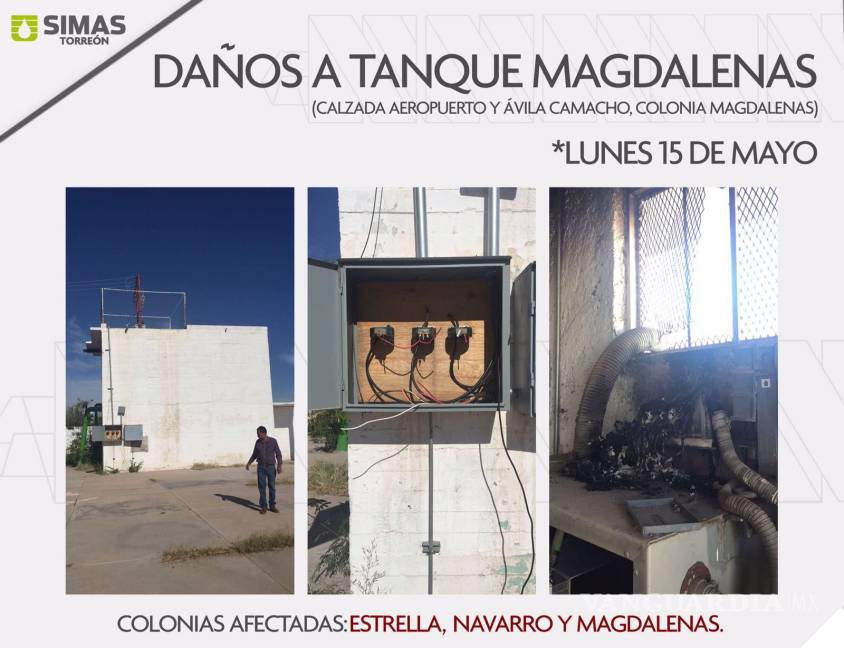 $!Sabotean bombas y tanques de agua potable en Torreón