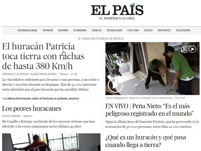 $!Prensa internacional, atenta a emergencia por Patricia