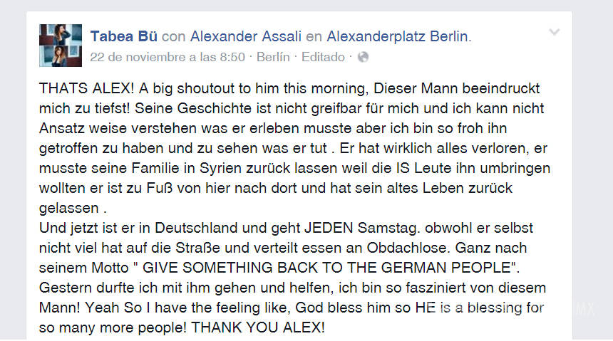 $!Refugiado sirio agradece su acogida en Alemania repartiendo comida a los sin techo