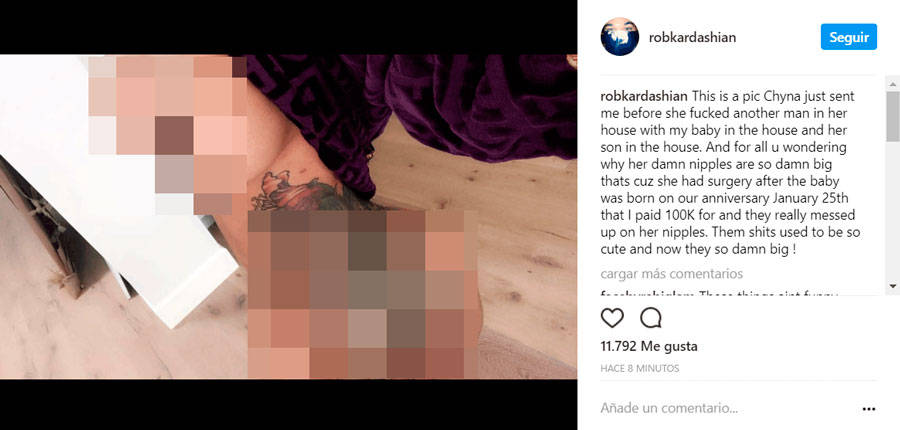 $!Rob Kardashian 'quema' a su ex Blac Chyna difundiendo material sexual de ella