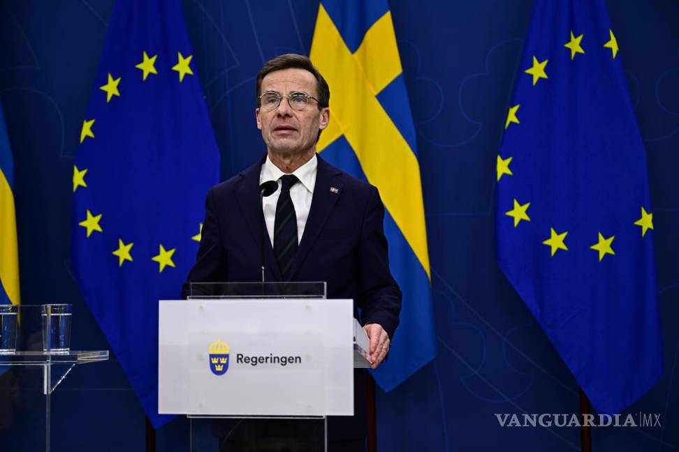 $!El primer ministro sueco, Ulf Kristersson, en una conferencia de prensa después de que el parlamento húngaro votara a favor de la adhesión de Suecia a la OTAN.